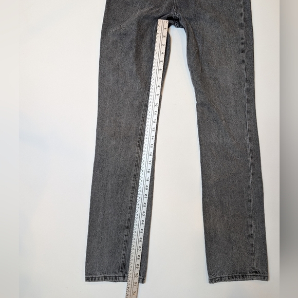 WEWOREWHAT Dark Black Wash Straight Leg High Rise Denim Pants Women 26 - Picture 5 of 7